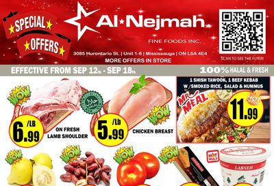 Alnejmah Fine Foods Inc. Flyer September 12 to 18