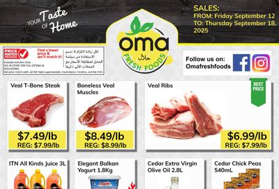 Oma Fresh Foods Flyer September 12 to 18