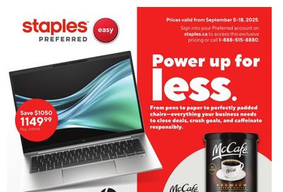 Staples Preferred Flyer September 5 to 18