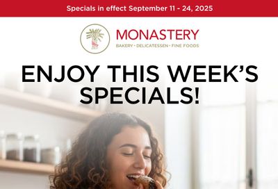 Monastery Bakery Flyer September 10 to 24