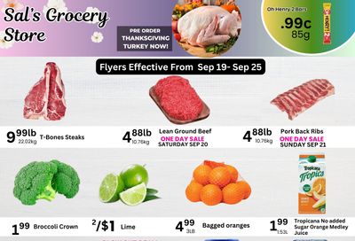 Sal's Grocery Flyer September 19 to 25