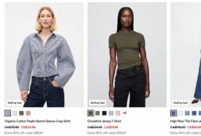 Gap Canada: up to 50% off Sitewide + Extra 30% off With Promo Code