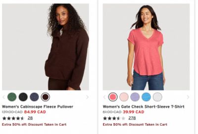 Eddie Bauer Canada: 30% off 2 or More Items + Extra 50% off Clearance