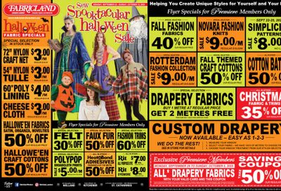 Fabricland (Kitchener, St. Catharines, Welland) Flyer September 22 to October 12