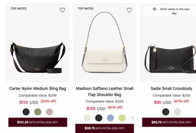 Kate Spade and Kate Spade Outlet Canada: up to 70% off + an Extra 25% off Select Styles