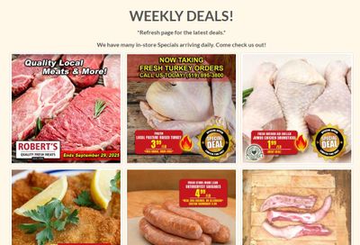 Robert's Fresh and Boxed Meats Flyer September 22 to 29