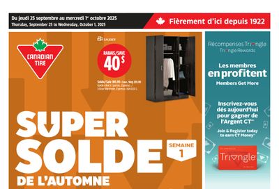 Canadian Tire (QC) Flyer September 25 to October 1