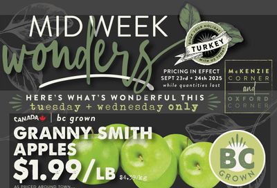 The Root Cellar Mid-Week Flyer September 23 and 24