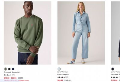 Levi’s Canada: up to 30% off Select Styles + Extra 40% off Sale