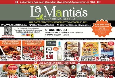 LaMantia's Flyer September 25 to October 1