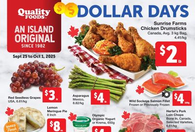 Quality Foods Flyer September 25 to October 1