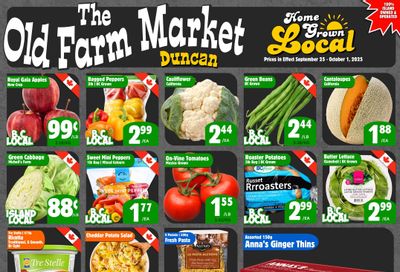 The Old Farm Market (Duncan) Flyer September 25 to October 1