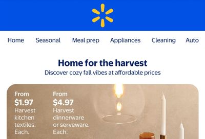 Walmart Home For The Harvest Flyer September 25 to October 22