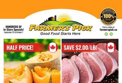 Farmer's Pick Flyer September 25 to October 1