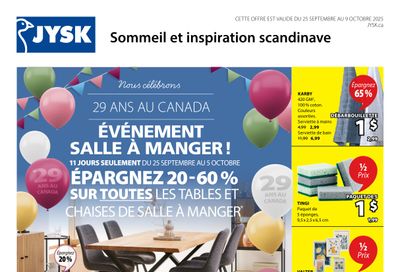 JYSK (QC) Flyer September 25 to October 9