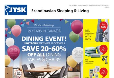 JYSK Flyer September 25 to October 9