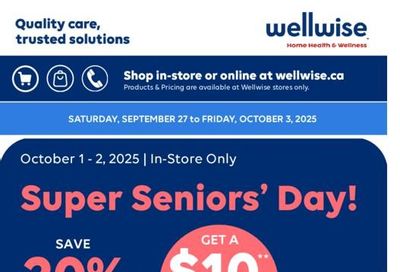 Wellwise By Shoppers Flyer September 27 to October 3