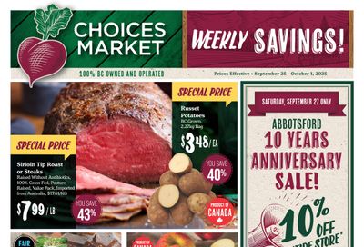 Choices Market Flyer September 25 to October 1