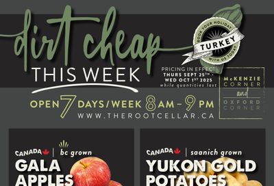 The Root Cellar Flyer September 25 to October 1