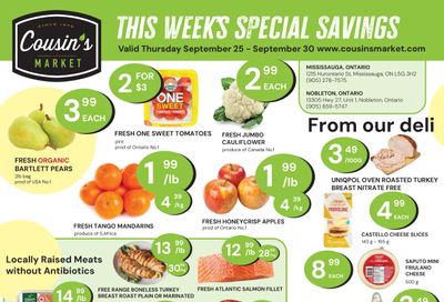 Cousin's Market Flyer September 25 to 30