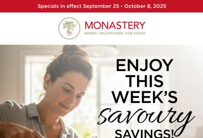 Monastery Bakery Flyer September 24 to October 8