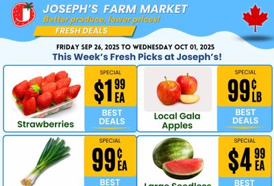 Joseph's Farm Market Flyer September 26 to October 1