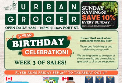 Urban Grocer Flyer September 26 to October 2