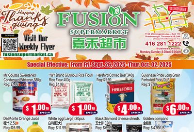 Fusion Supermarket (Scarborough) Flyer September 26 to October 2