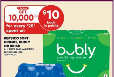 Loblaws Ontario: 10,000 PC Optimum Points For Every $25 Spent on Pepsico Soft Drinks, Bubly, or Brisk