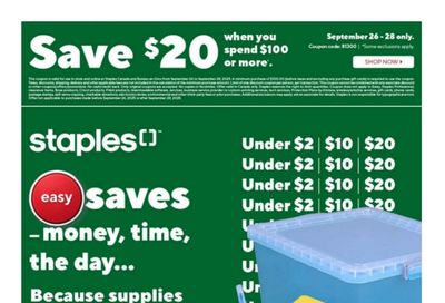 Staples Flyer September 26 to October 2