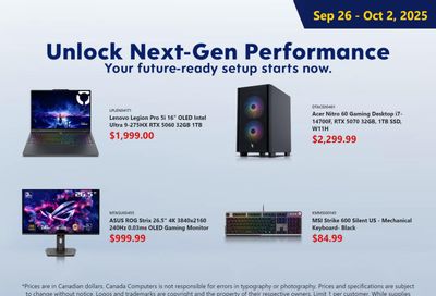 Canada Computers Flyer September 26 to October 2