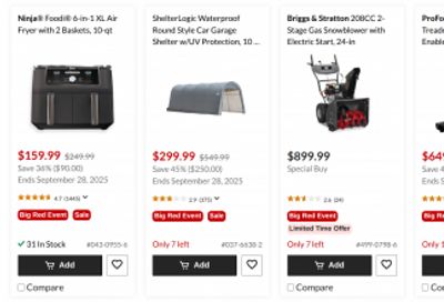 Canadian Tire Fall Big Red Sale: Lowest Prices of the Season up to 50% off