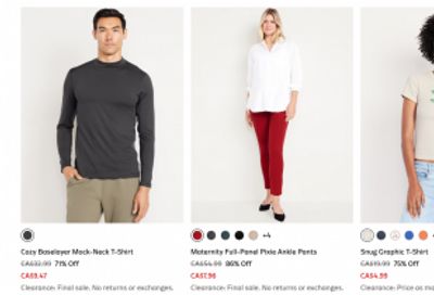 Old Navy Canada: 50% off Pants + Extra 30% off Halloween Today Only + Clearance