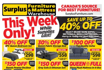  Surplus Furniture & Mattress Warehouse (Medicine Hat, Lethbridge) Flyer September 29 to October 5