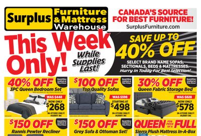 Surplus Furniture & Mattress Warehouse (Calgary, Edmonton) Flyer September 29 to October 5