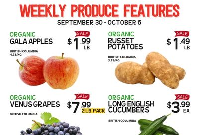 Pomme Natural Market Weekly Produce Flyer September 30 to October 6
