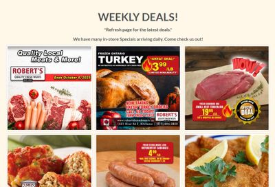 Robert's Fresh and Boxed Meats Flyer September 29 to October 6