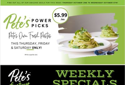 Pete's Fine Foods Flyer October 2 to 8