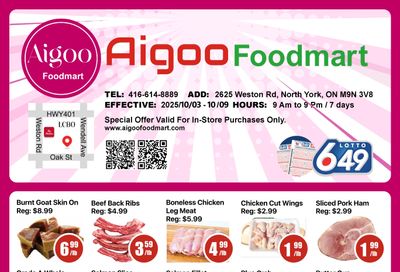 Aigoo Foodmart Flyer October 3 to 9