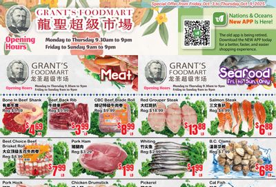 Grant's Food Mart Flyer October 3 to 9