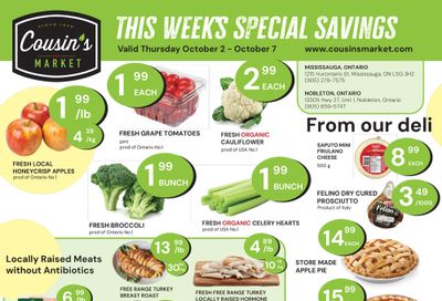 Cousin's Market Flyer October 2 to 7
