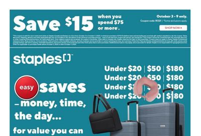 Staples Flyer October 3 to 9