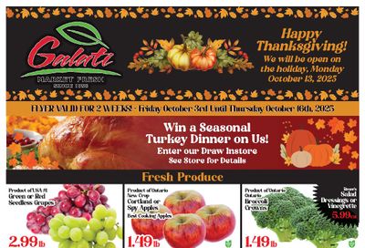 Galati Market Fresh Flyer October 3 to 16