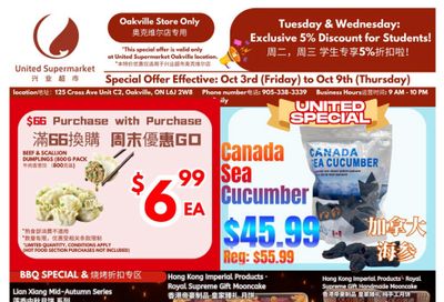 United Supermarket (Oakville) Flyer October 3 to 9