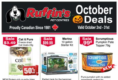 Ruffin's Pet Centre Flyer October 1 to 31
