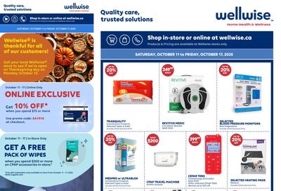 Wellwise By Shoppers Flyer October 11 to 17