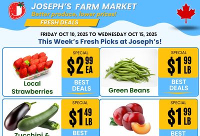 Joseph's Farm Market Flyer October 10 to 15