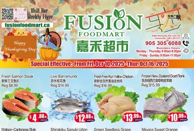 Fusion Supermarket (Unionville)  Flyer October 10 to 16