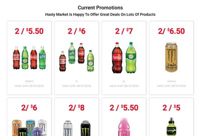 Hasty Market in-store Deals October 1 to December 28