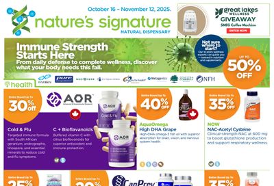 Nature's Signature Flyer October 16 to November 12